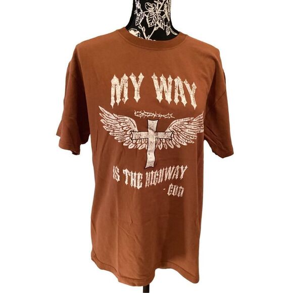 Fruit Of The Loom My Way Is The Highway T Shirt Novelty Graphic - Picture 1 of 5
